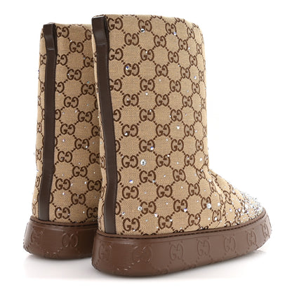 Gucci Monogram GG Strass Thermal Bootie 39.5 Camel Ebony 5 of 9