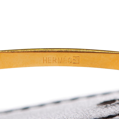 Hermes Box Togo Reversible Polished 18mm H Belt Noir Orange 12 of 14