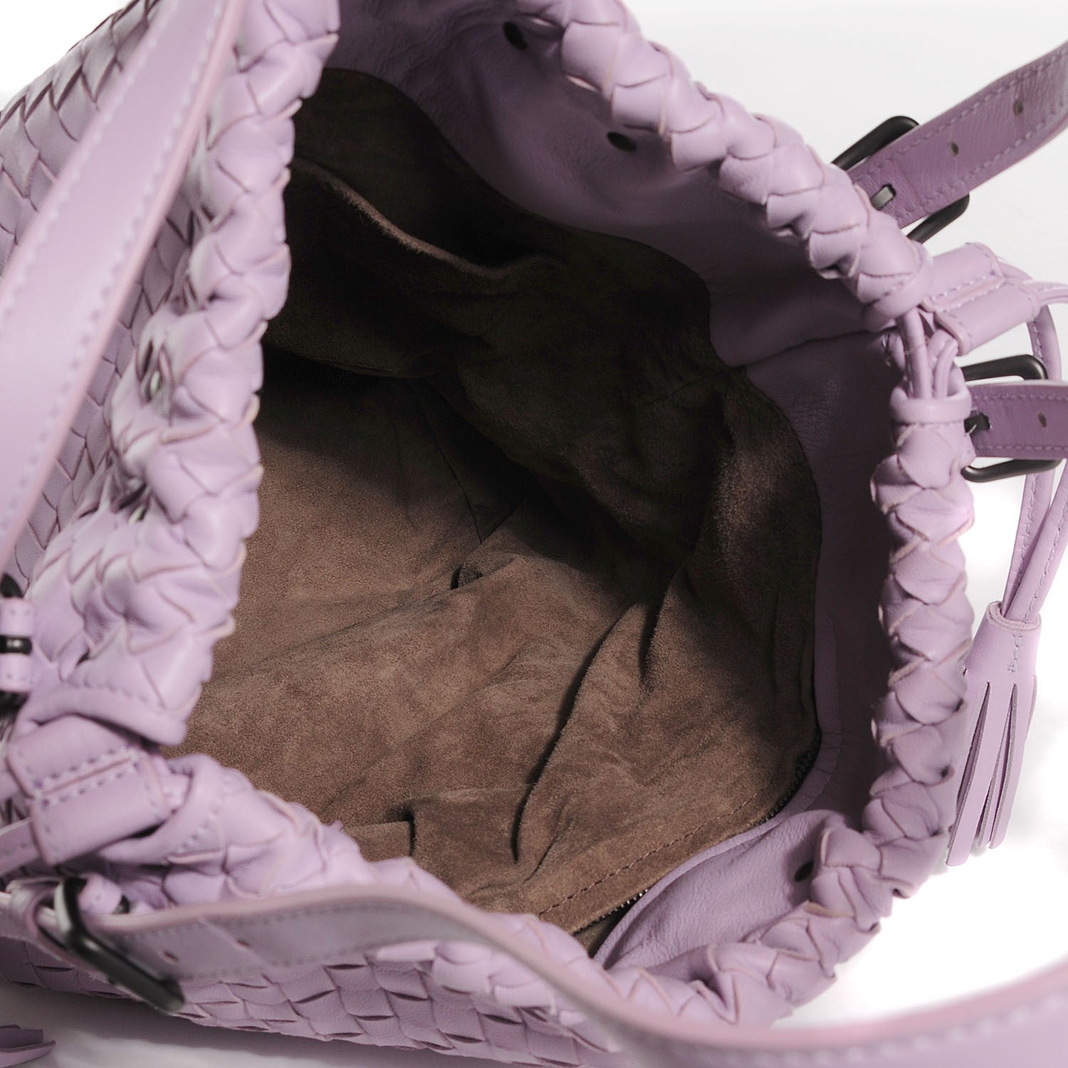 Bottega Veneta Nappa Intrecciato Drawstring Tassel Bucket Parme 5 of 8