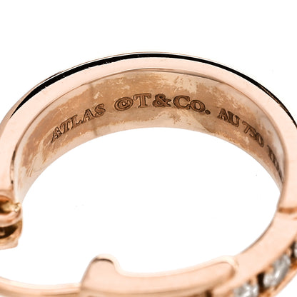 Tiffany 18K Rose Gold Diamond Atlas Hoop Earrings 4 of 6