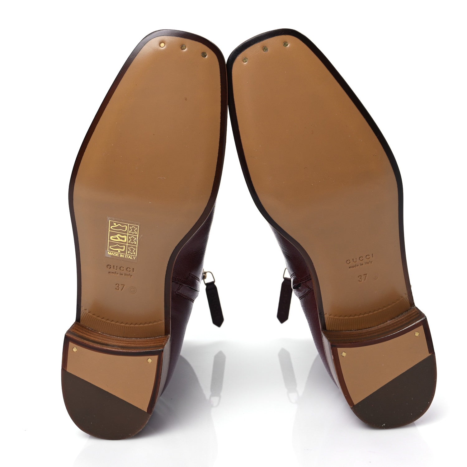 Gucci Goatskin Hills Logo Ankle Boots 37 Burgundy 5 of 8