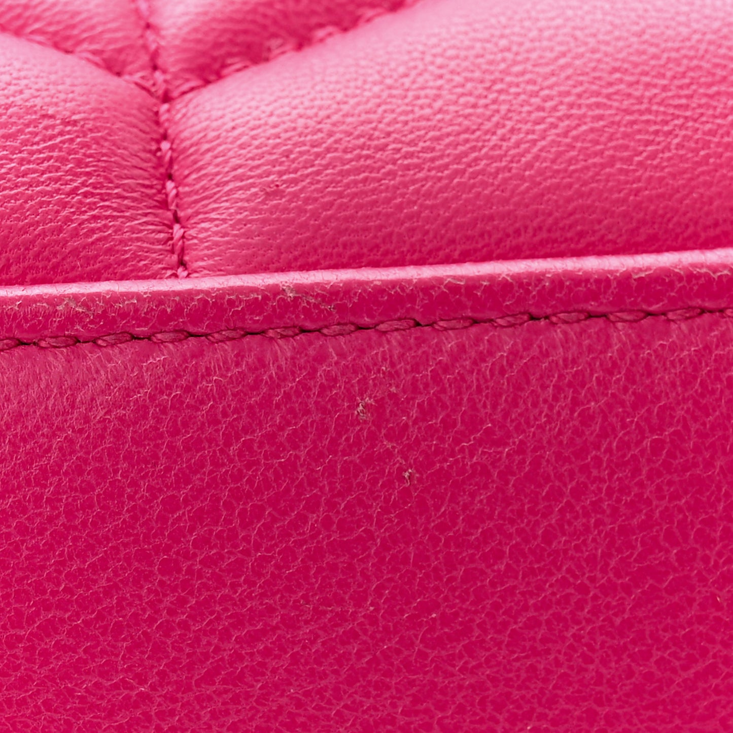 Lambskin Quilted Toy Loulou Puffer Monogram Chain Satchel Bubblegum