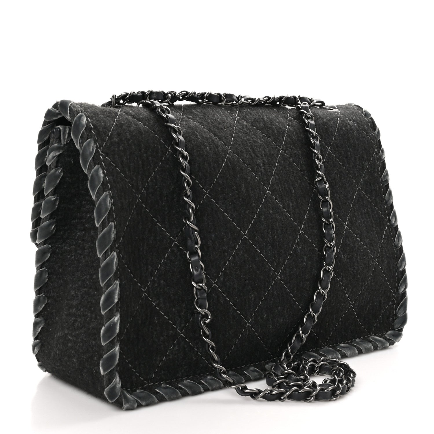 Chanel Fancy Felt Flap Grey 3 of 10