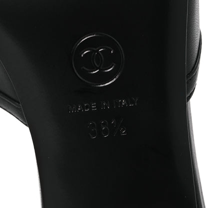 Chanel Lambskin CC Mules 38.5 Black 8 of 11