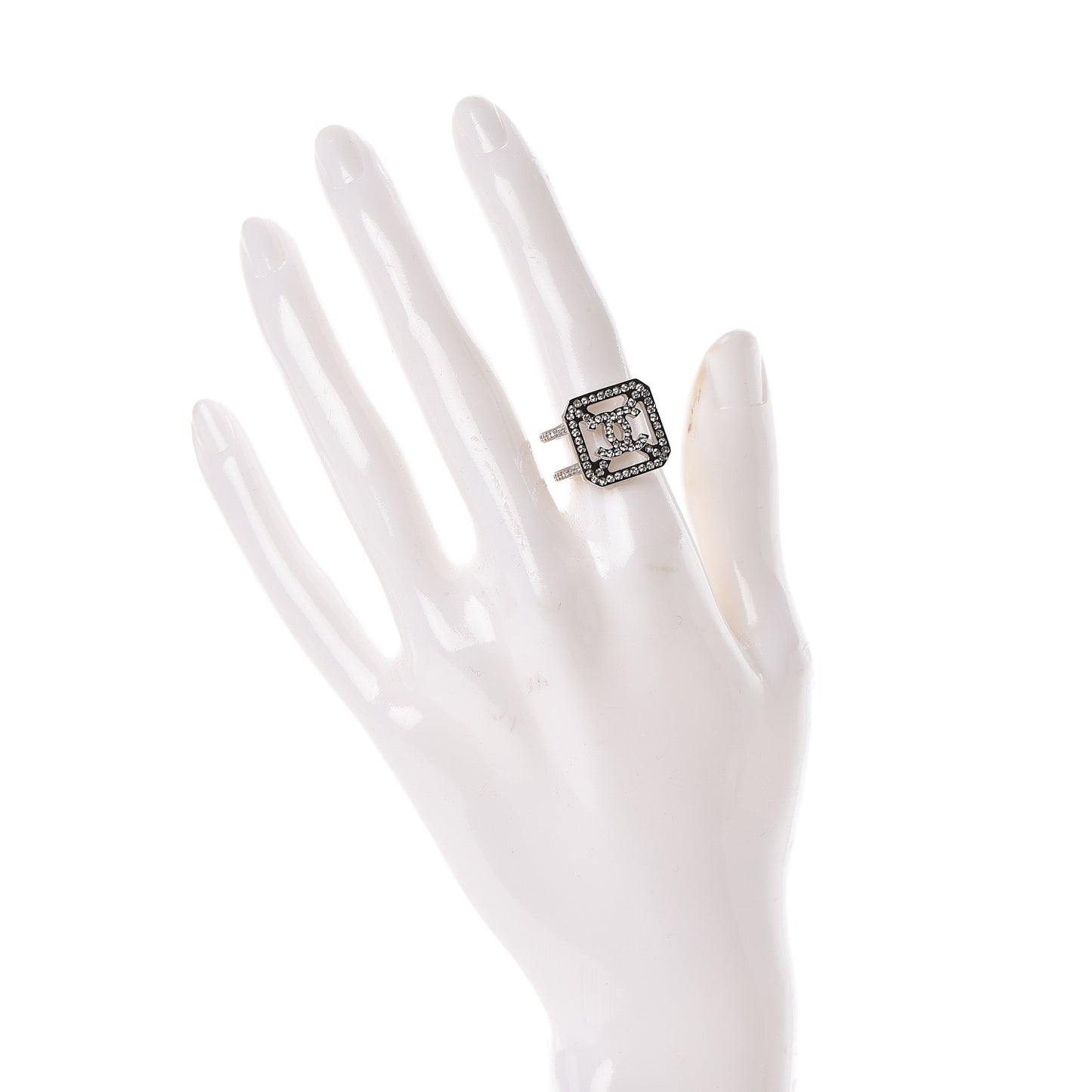 Crystal CC Ring 5.5 Silver