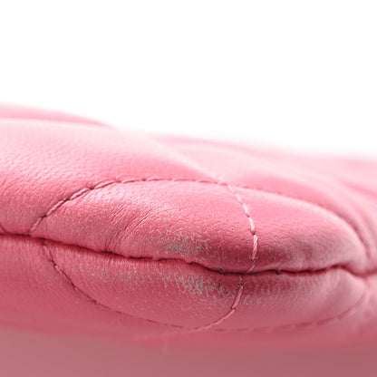 Chanel Lambskin Quilted Charms Large Cosmetic Case  Dark Pink 10 of 11