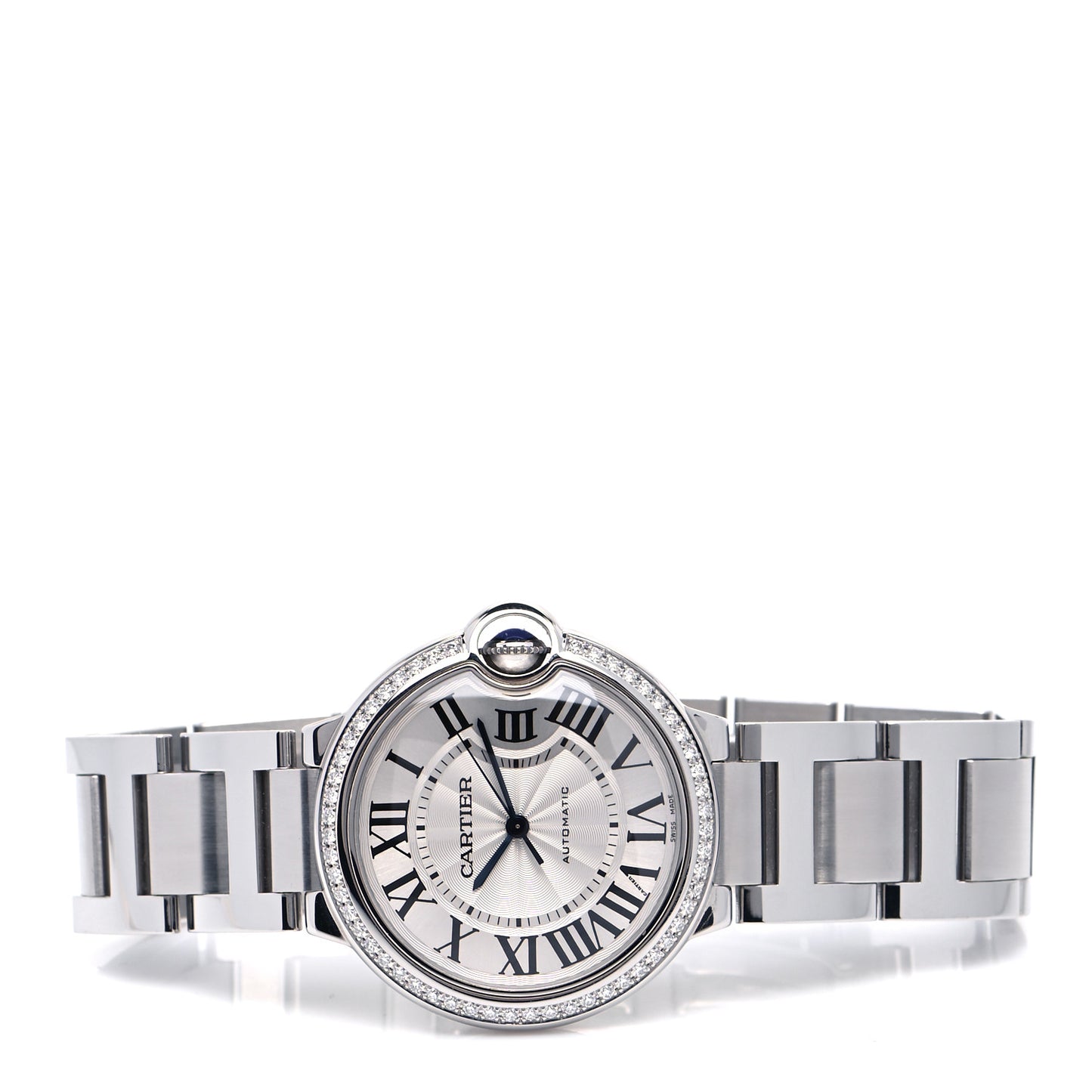 Stainless Steel Diamond Bezel 36mm Ballon Bleu De Cartier Automatic Watch