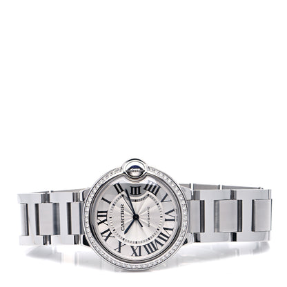 Cartier Stainless Steel Diamond Bezel 36mm Ballon Bleu De Cartier Automatic Watch 2 of 4