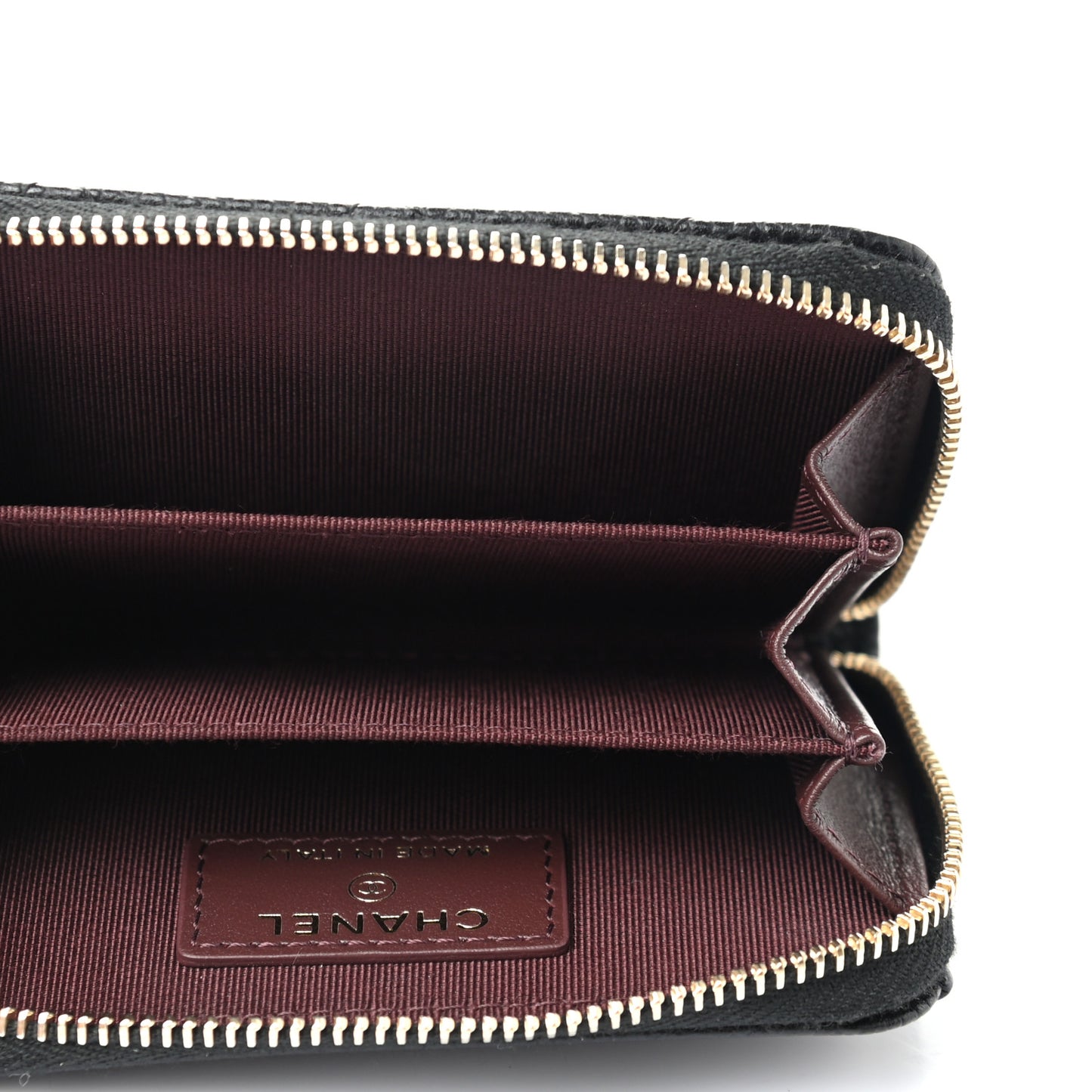 Caviar Quilted Classic Zipped Coin Purse Black