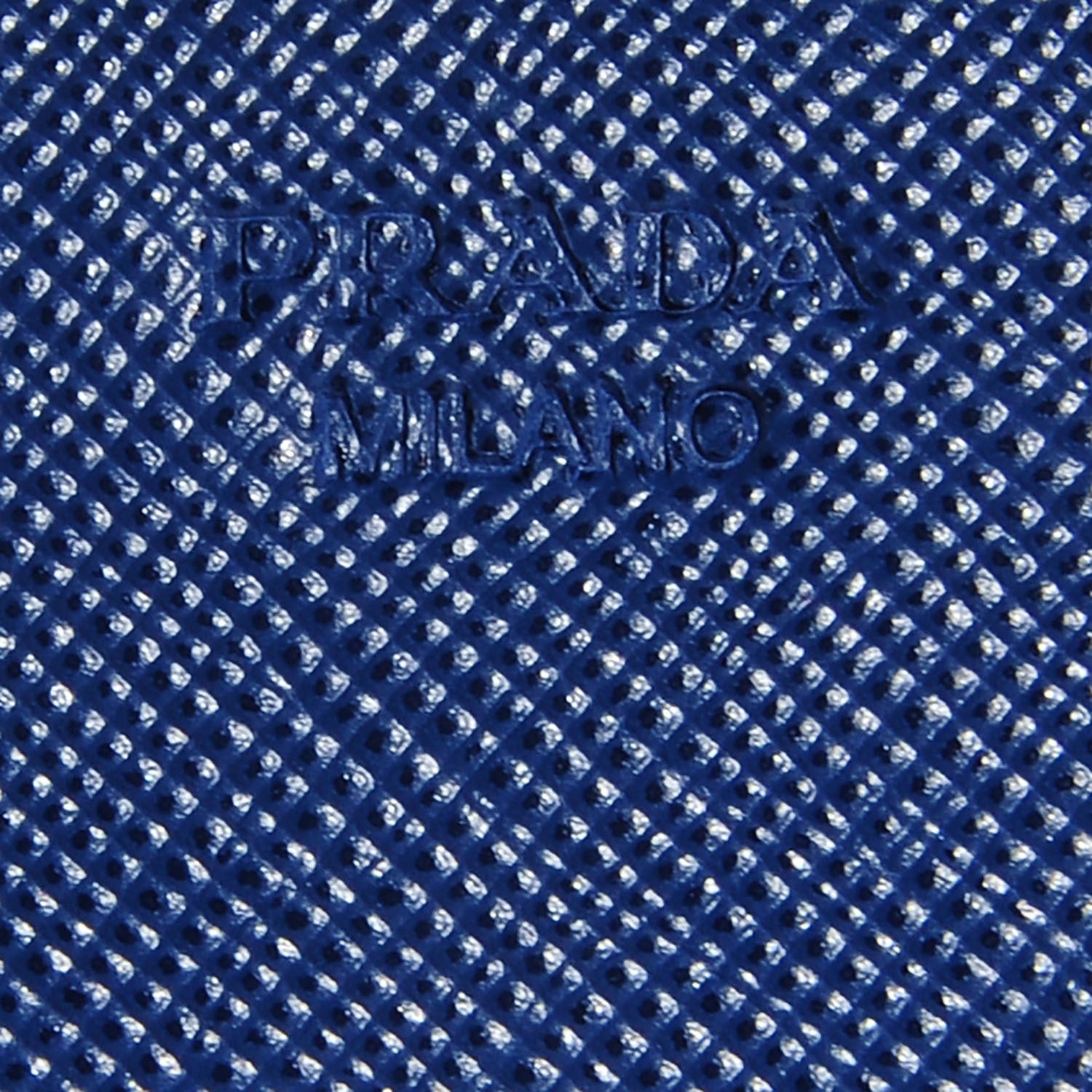 Prada Saffiano Triangle Continental Flap Wallet Bleuette 6 of 7