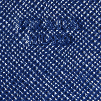 Prada Saffiano Triangle Continental Flap Wallet Bleuette 6 of 7