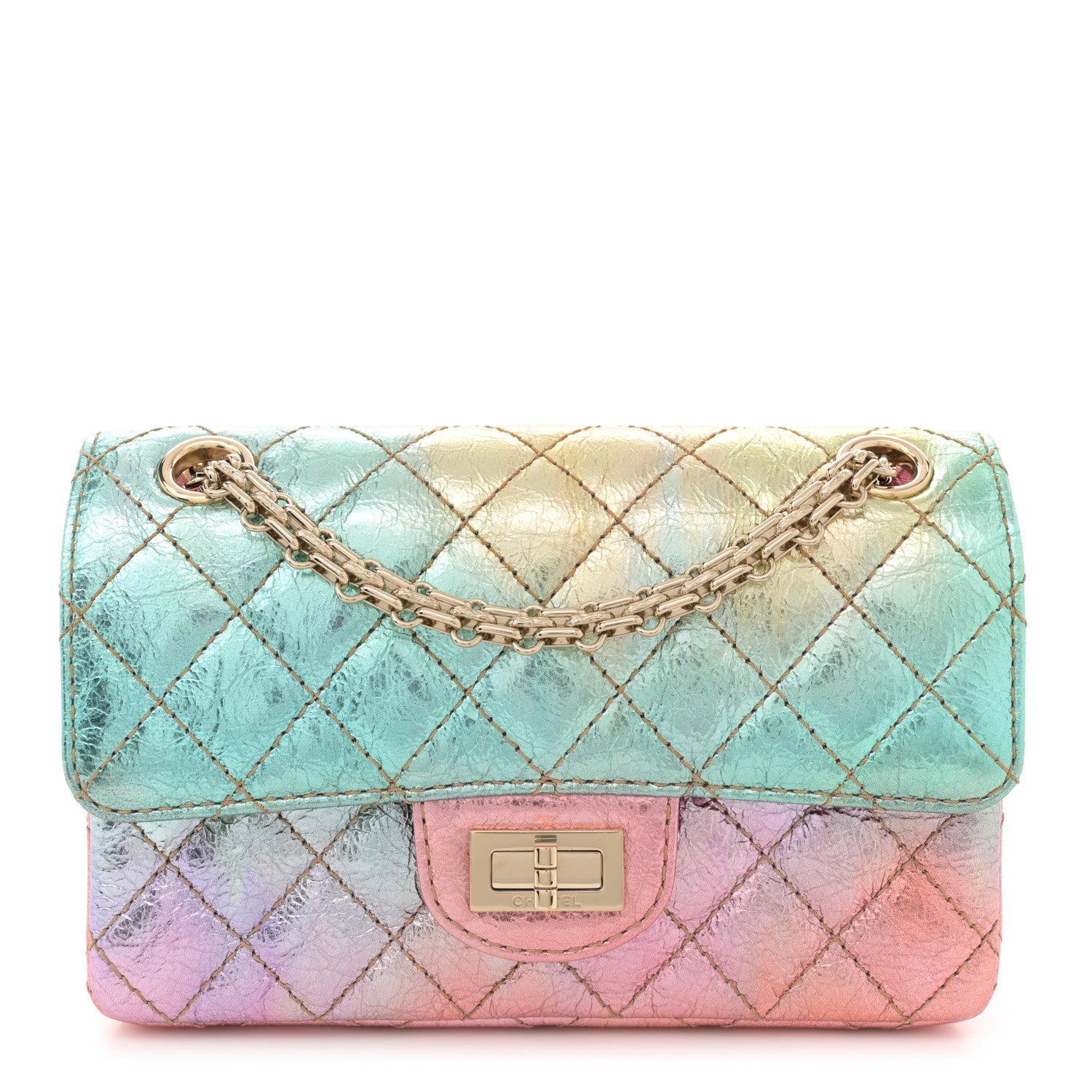 Chanel Metallic Goatskin Quilted Mini 2.55 Reissue Flap Multicolor 1 of 11