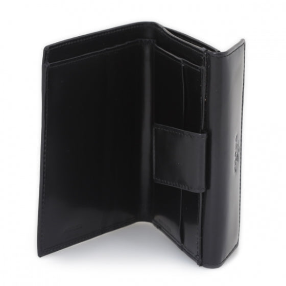 Spazzolato French Flap Wallet Black