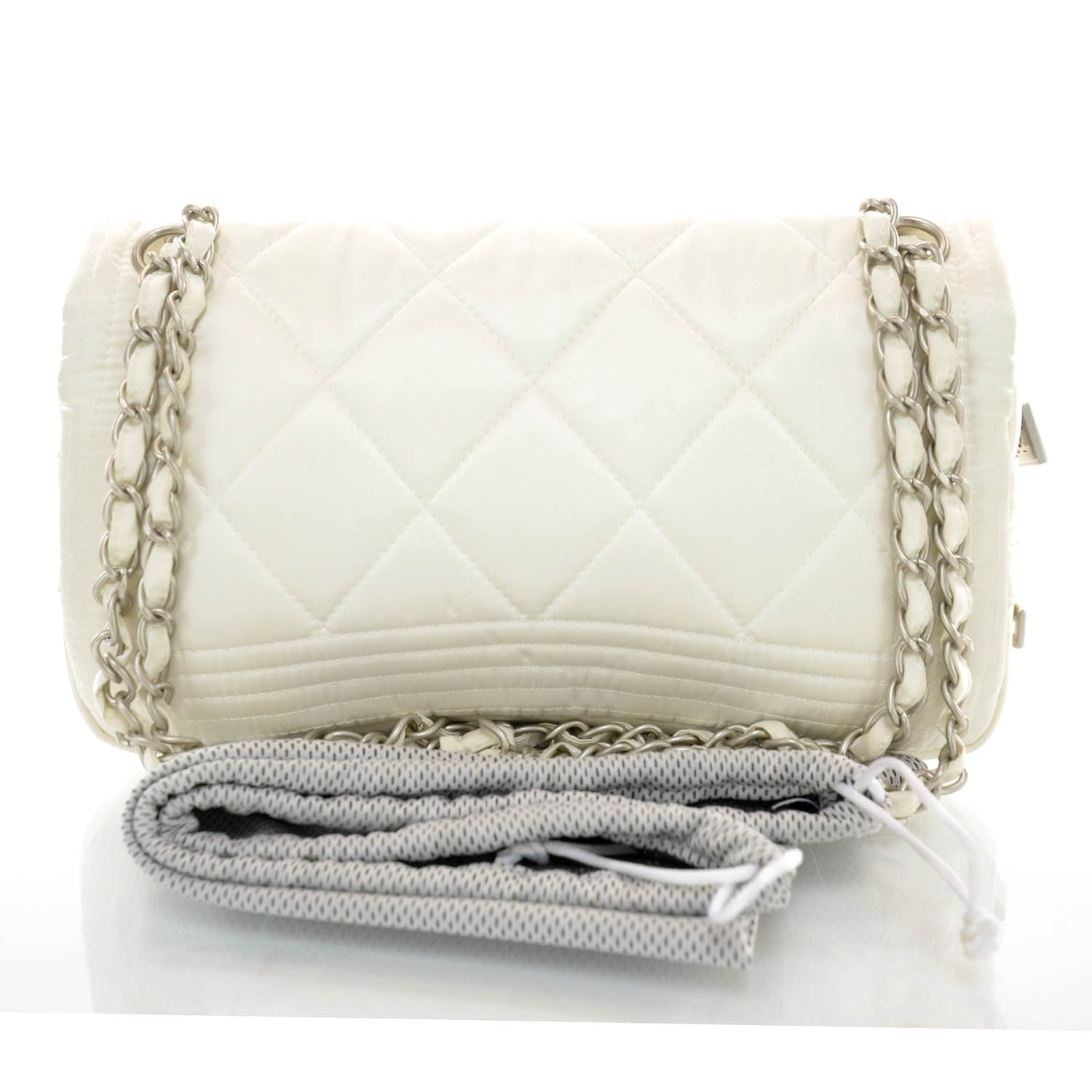 Chanel Nylon Ski Sport Flap White 3 of 9