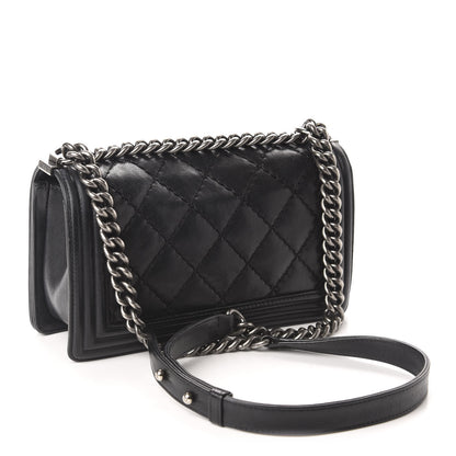 Chanel Calfskin Double Stitch Medium Boy Flap Black 3 of 17