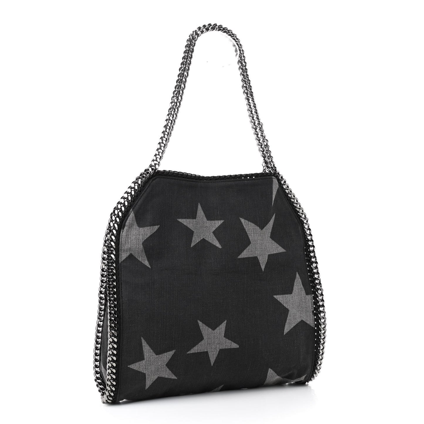 Denim Star Small Falabella Tote Black