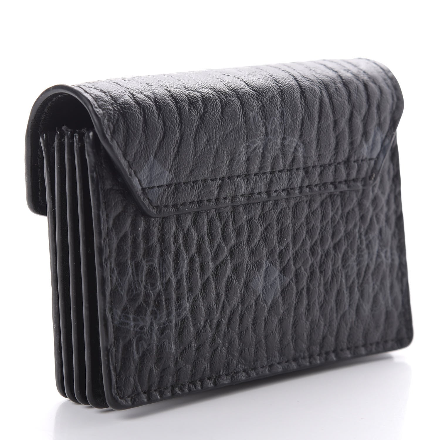 MCM Visetos Mini Accordion Card Wallet Black 3 of 6