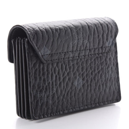 MCM Visetos Mini Accordion Card Wallet Black 3 of 6