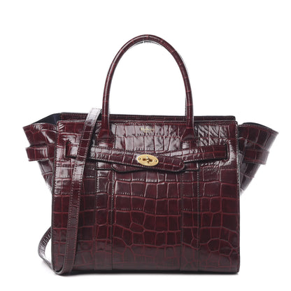 Mulberry Crocodile Embossed Calfskin Small Zipped Bayswater Oxblood 1 of 16