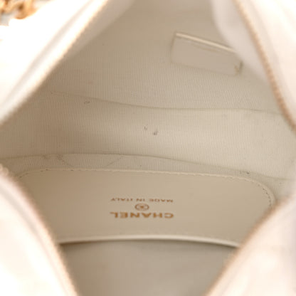Chanel Shiny Caviar Quilted Bow Pouch Hobo White 13 of 13