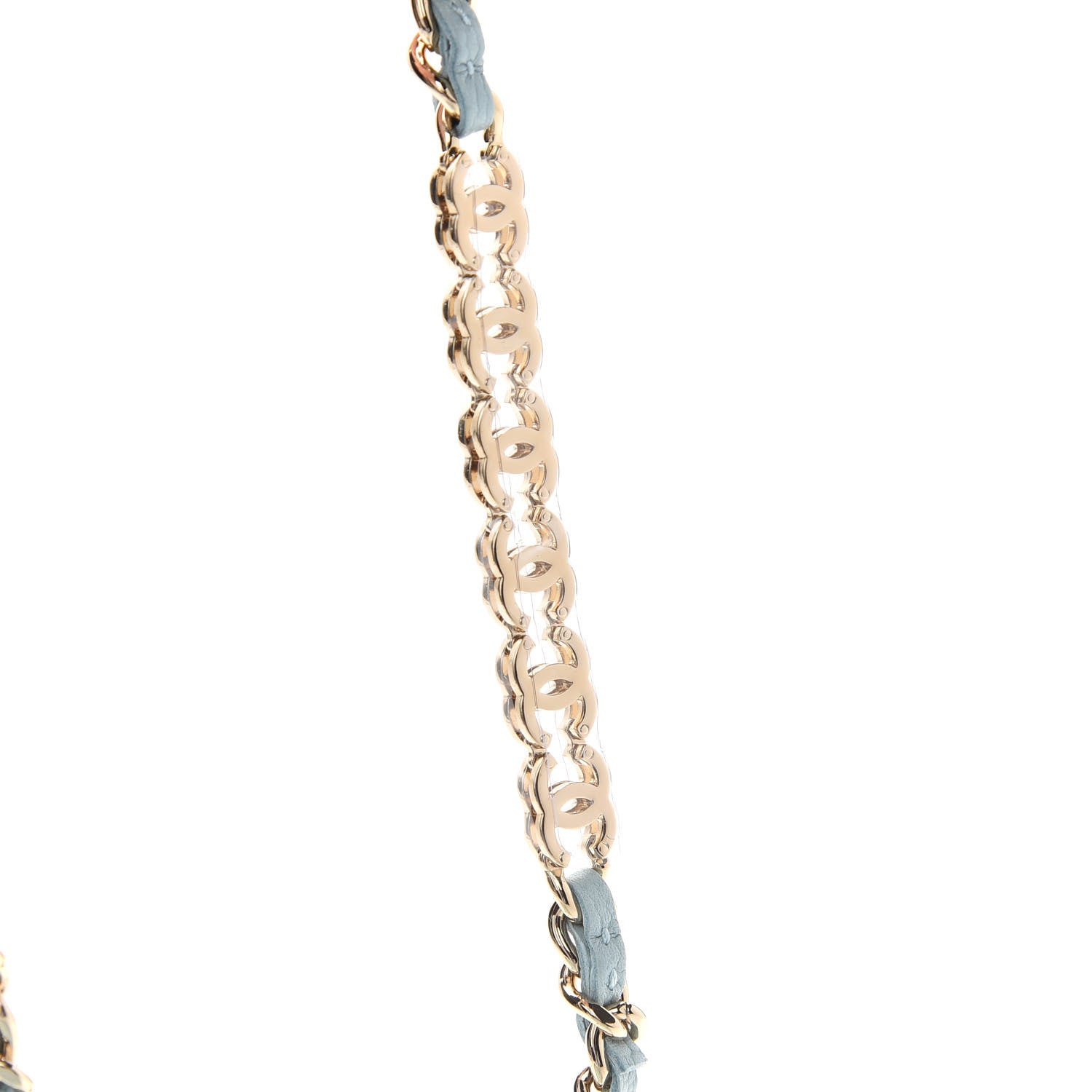 Chanel Caviar Quilted Small Tiny CC Vanity Case With Chain Light Blue 8 of 10