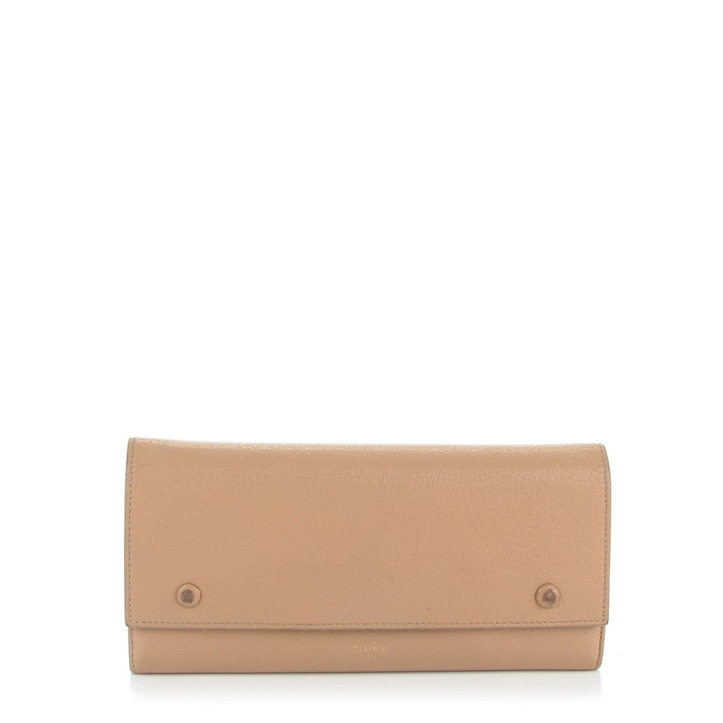 Goatskin Large Multifunction Flap Wallet Praline