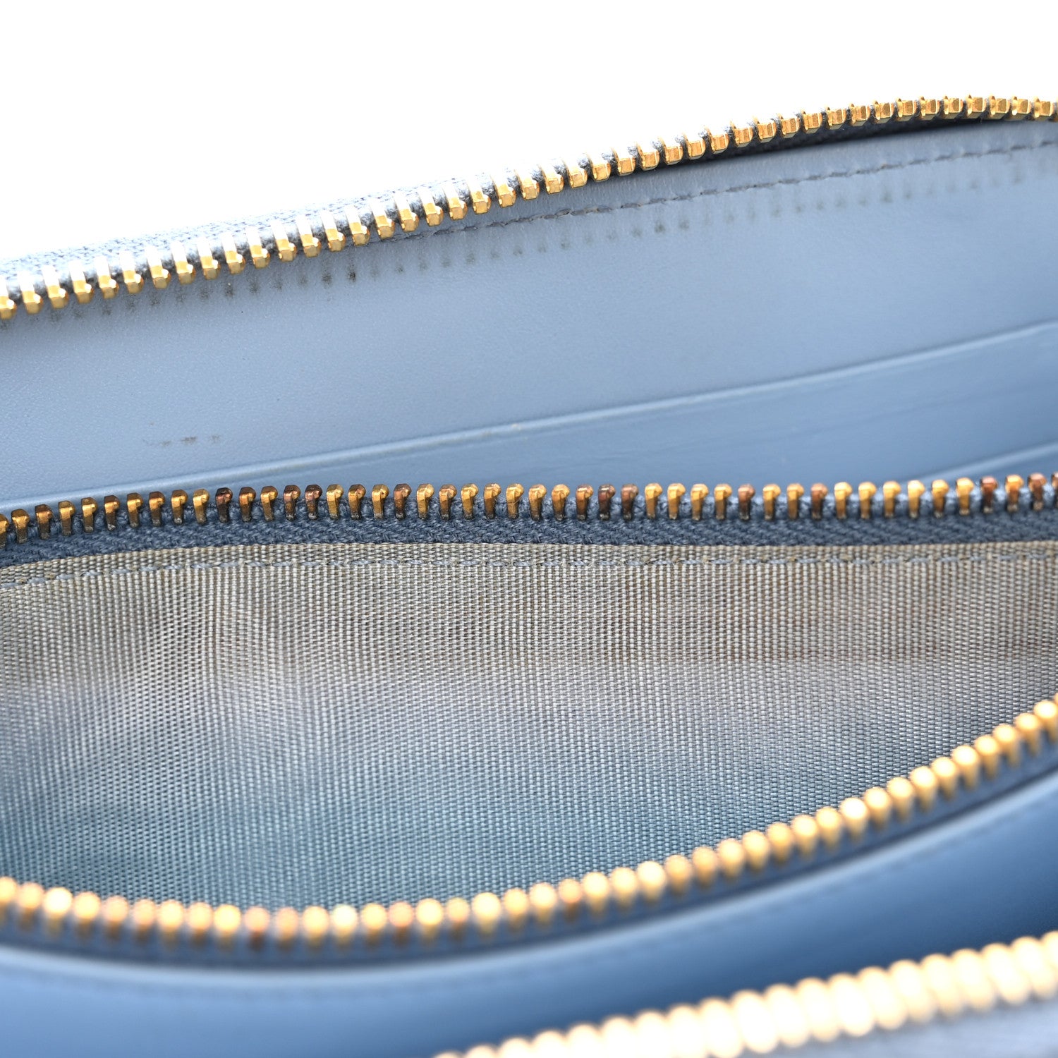 Prada Saffiano Vernice Fiocco Bow Zip Around Wallet Fiordaliso 15 of 18