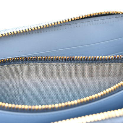 Prada Saffiano Vernice Fiocco Bow Zip Around Wallet Fiordaliso 15 of 18