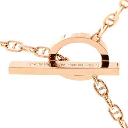 Hermes 18K Rose Gold Diamond GM Chaine D'Ancre Contour Pendant Necklace ST 6 of 7