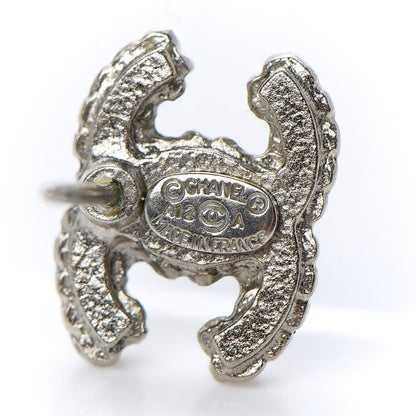 Chanel Crystal Mini Timeless CC Earrings Silver 4 of 5