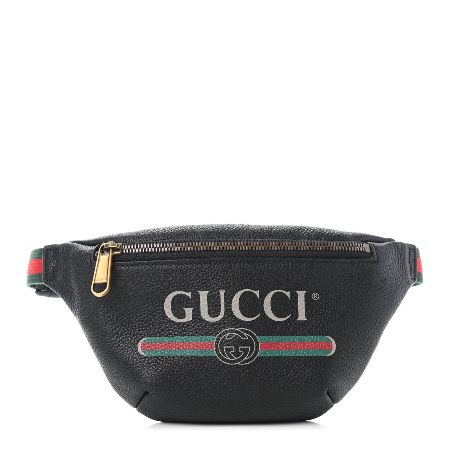 Grained Calfskin Small Logo Belt Bag Black
