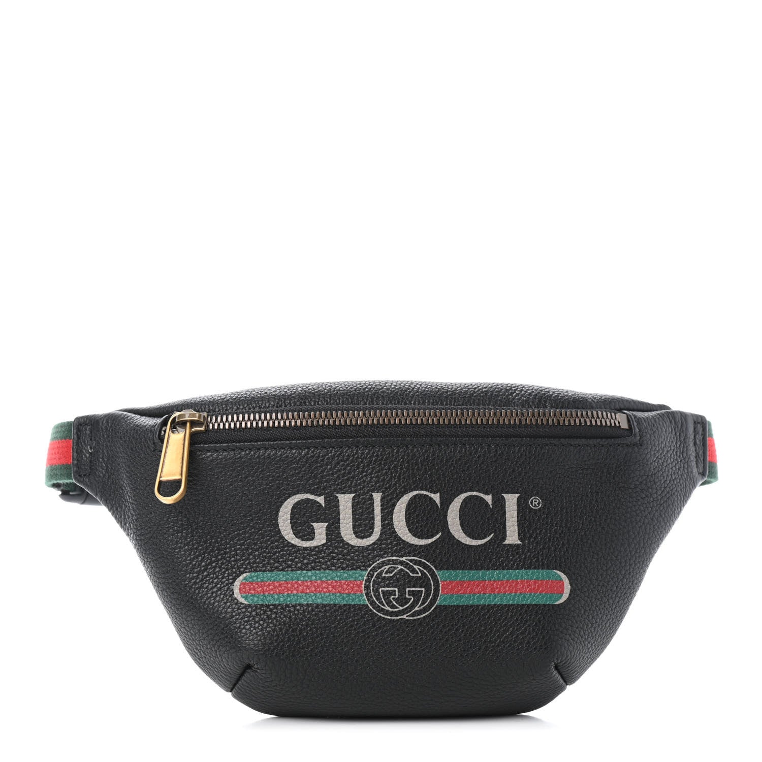 Gucci Grained Calfskin Small Logo Belt Bag Black 1 of 4