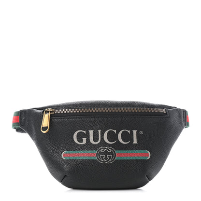 Gucci Grained Calfskin Small Logo Belt Bag Black 1 of 4