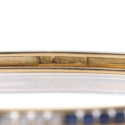 Tiffany 18K Yellow Gold Diamond Blue Sapphire Bangle Bracelet 5 of 5