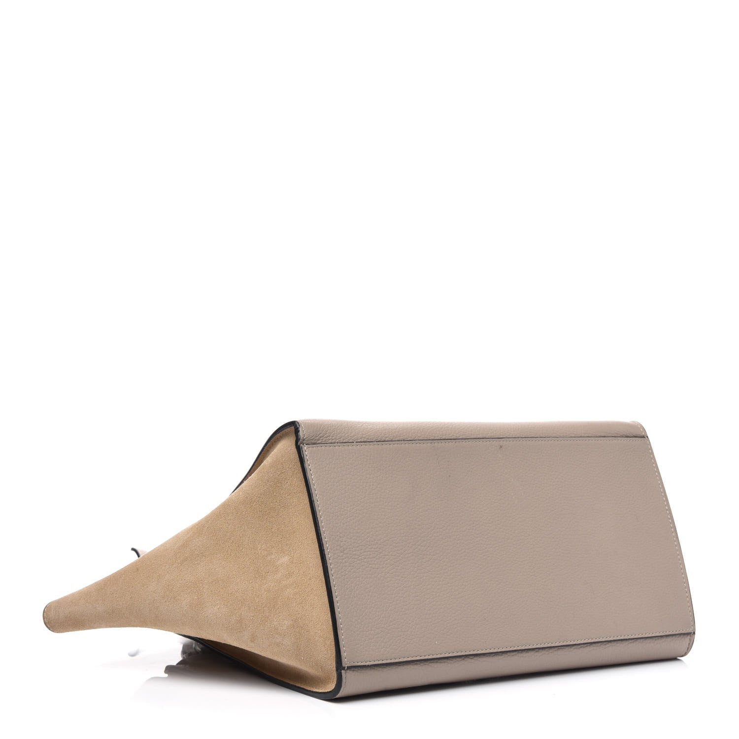 Celine Drummed Calfskin Suede Small Trapeze Dune 3 of 20