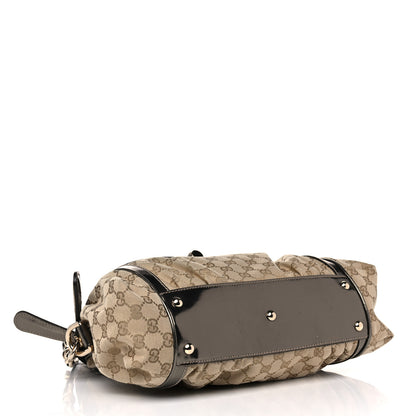 Gucci Monogram Large Pop Bamboo Top Handle Tote Pewter 3 of 15
