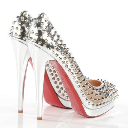 Christian Louboutin Metallic Patent Alti Spikes 160 Pumps 39.5 Silver 4 of 6