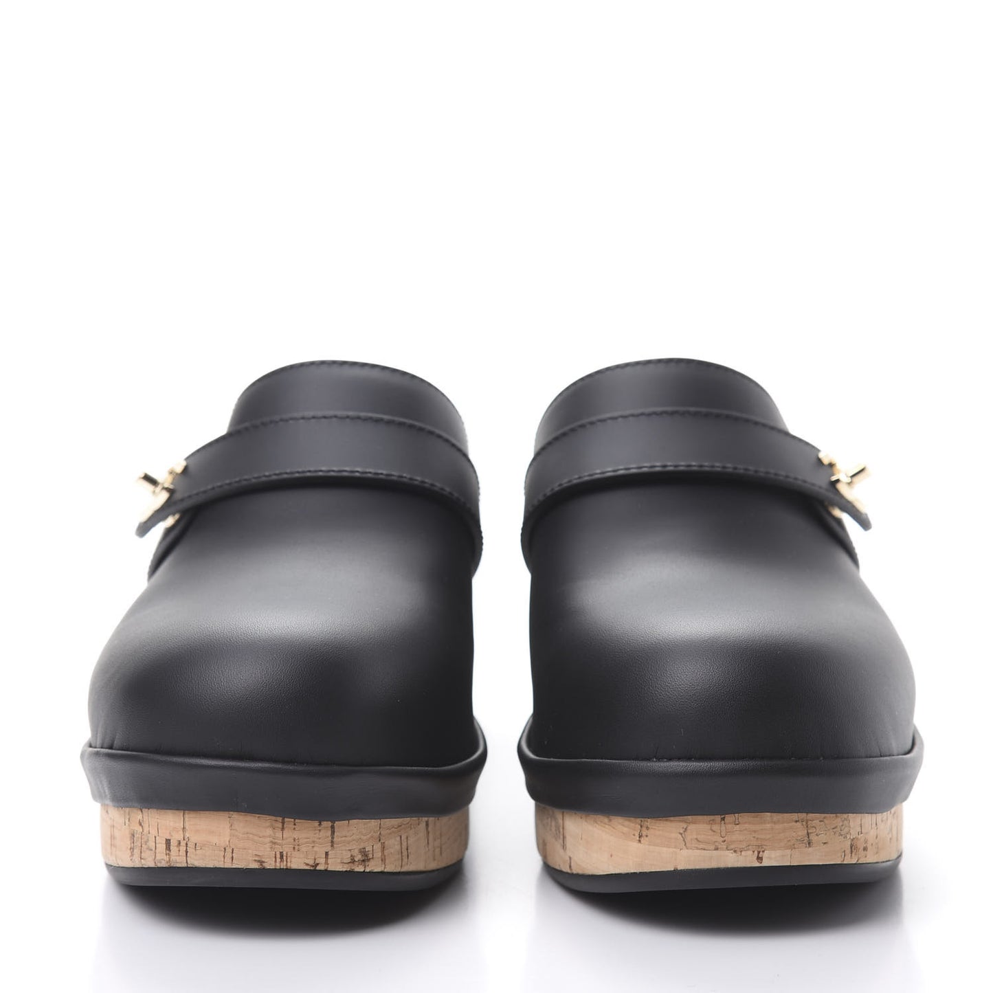 Calfskin CC Turn Lock Clogs 40 Black