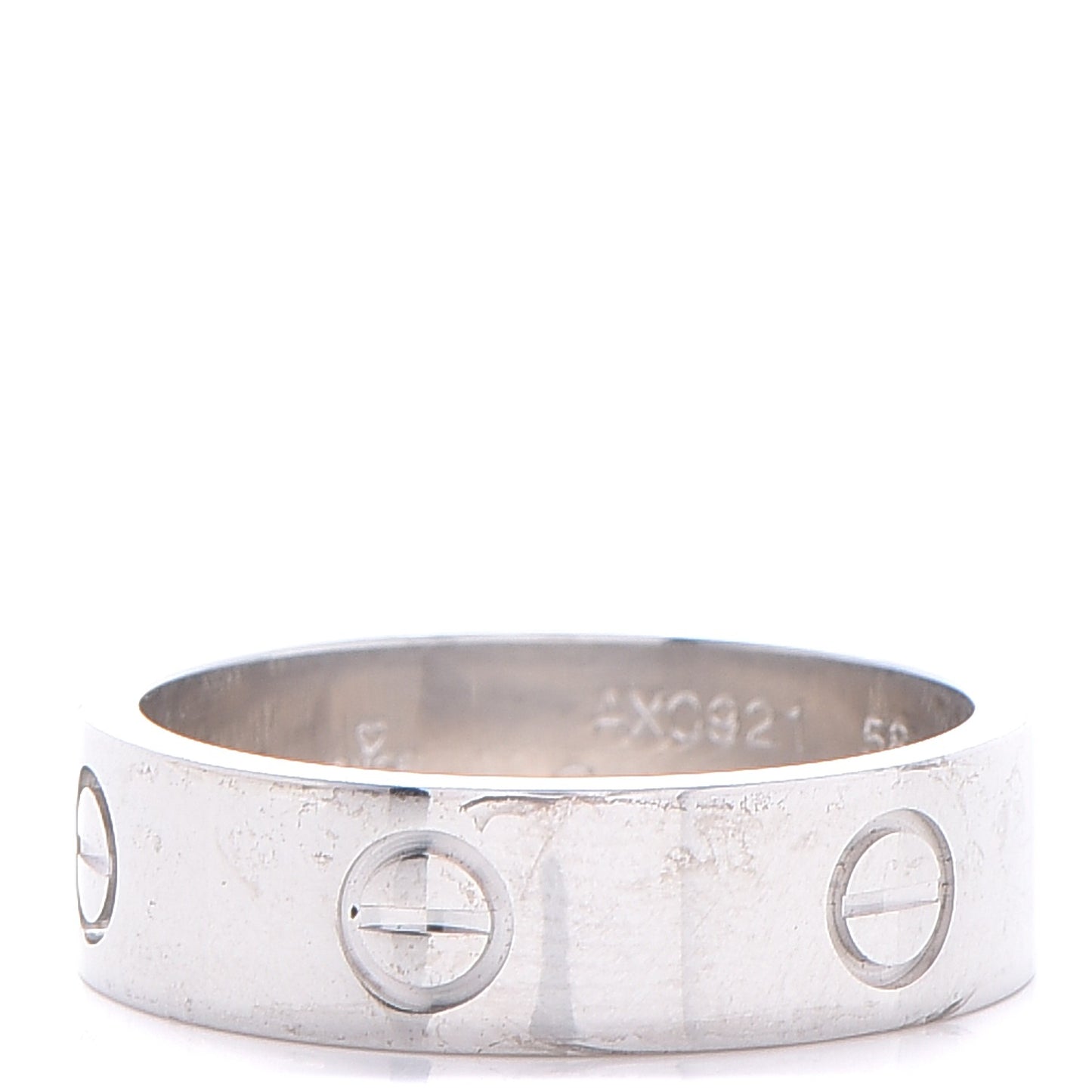 18K White Gold 5.5mm LOVE Ring 58 8.25