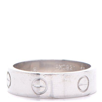 Cartier 18K White Gold 5.5mm LOVE Ring 58 8.25 1 of 8