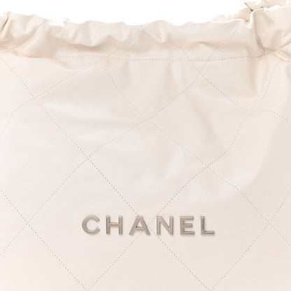 Chanel Shiny Calfskin Quilted Small Chanel 22 White 9 of 14