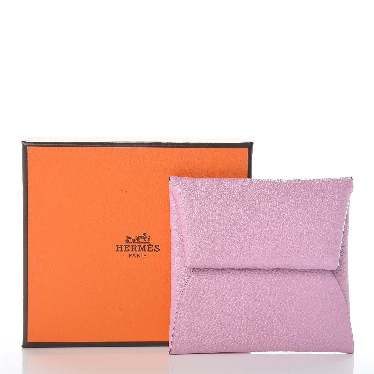 Hermes Chevre Mysore Bastia Coin Purse Mauve Sylvestre 8 of 8