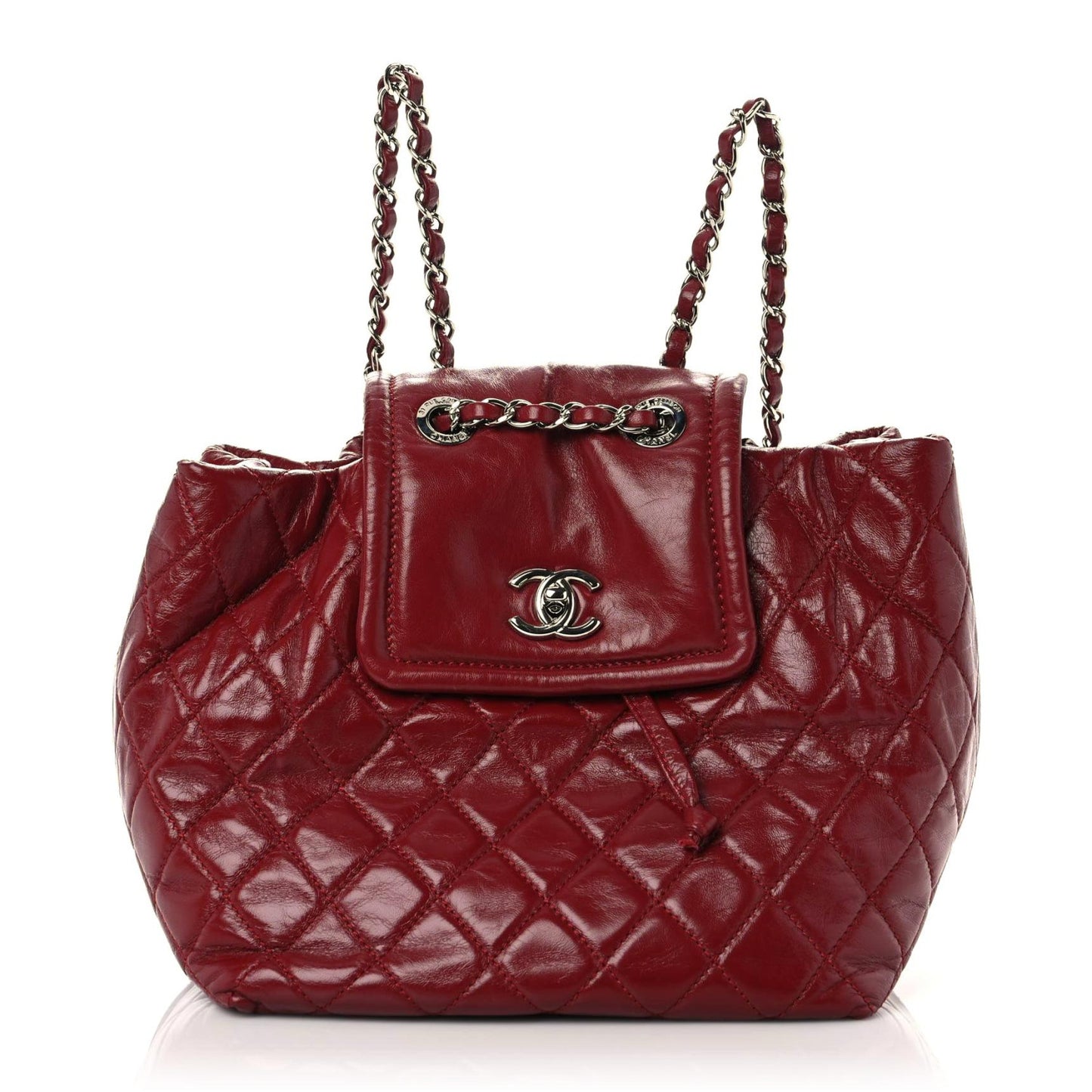 Lambskin Quilted Beijing Backpack Red