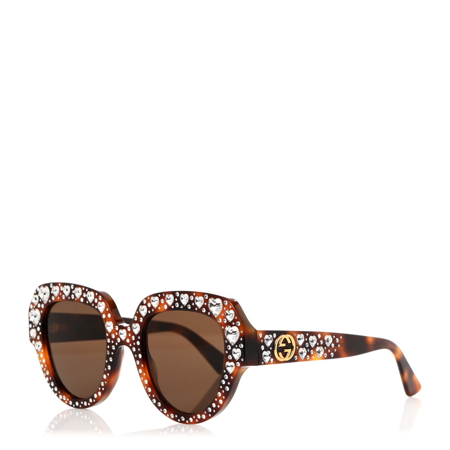 Crystal Heart Sunglasses GG0308S Havana