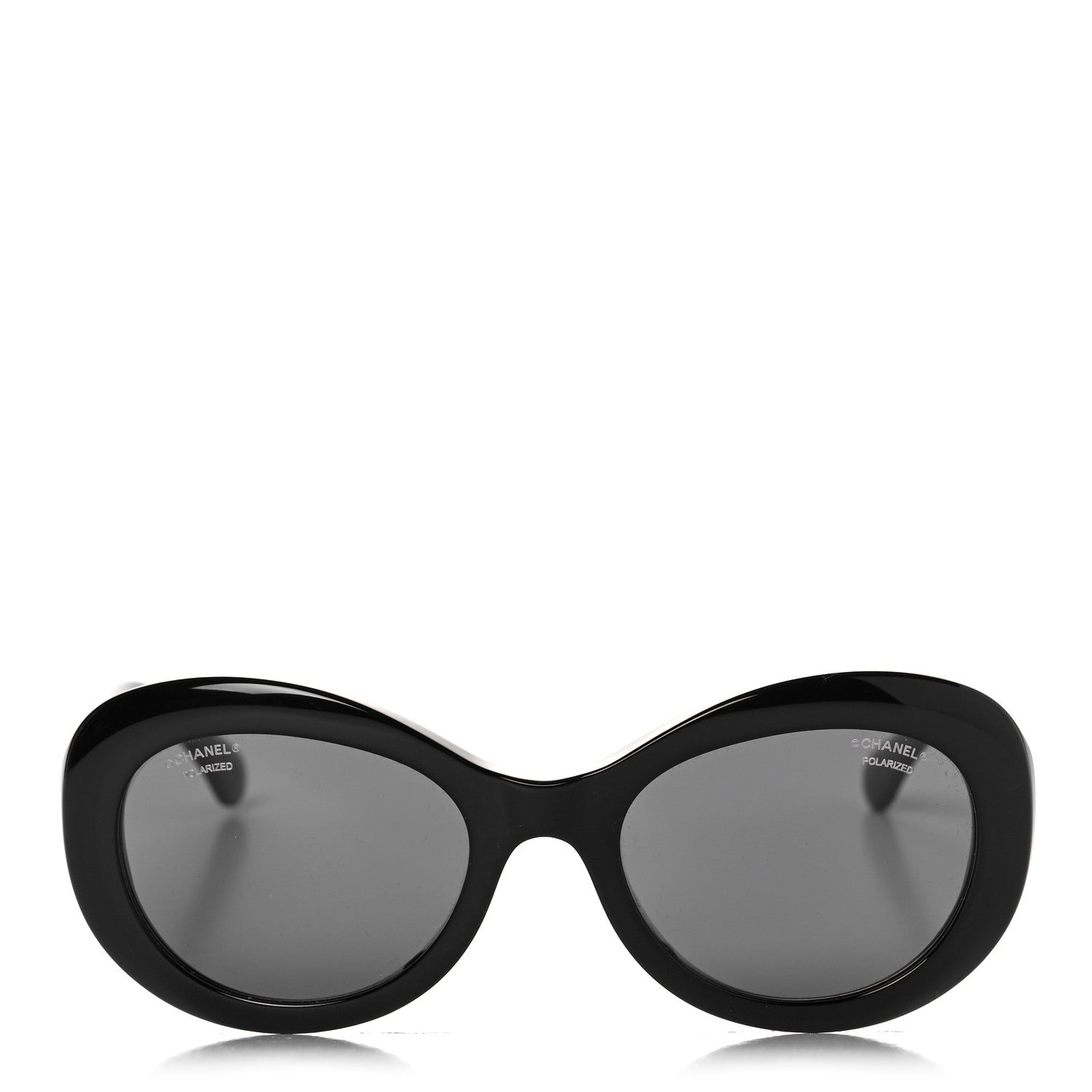 Chanel Acetate Polarized Oval CC Sunglasses 5469-B-A Black 2 of 8