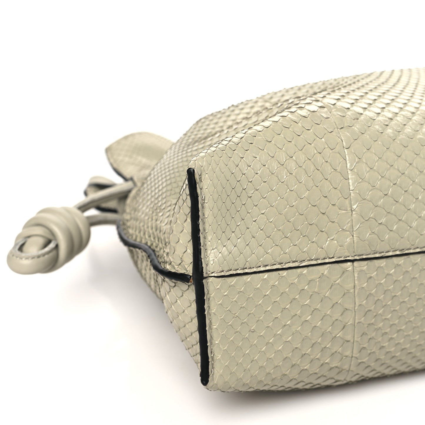 Snakeskin Flamenco Knot Bag Marble Green
