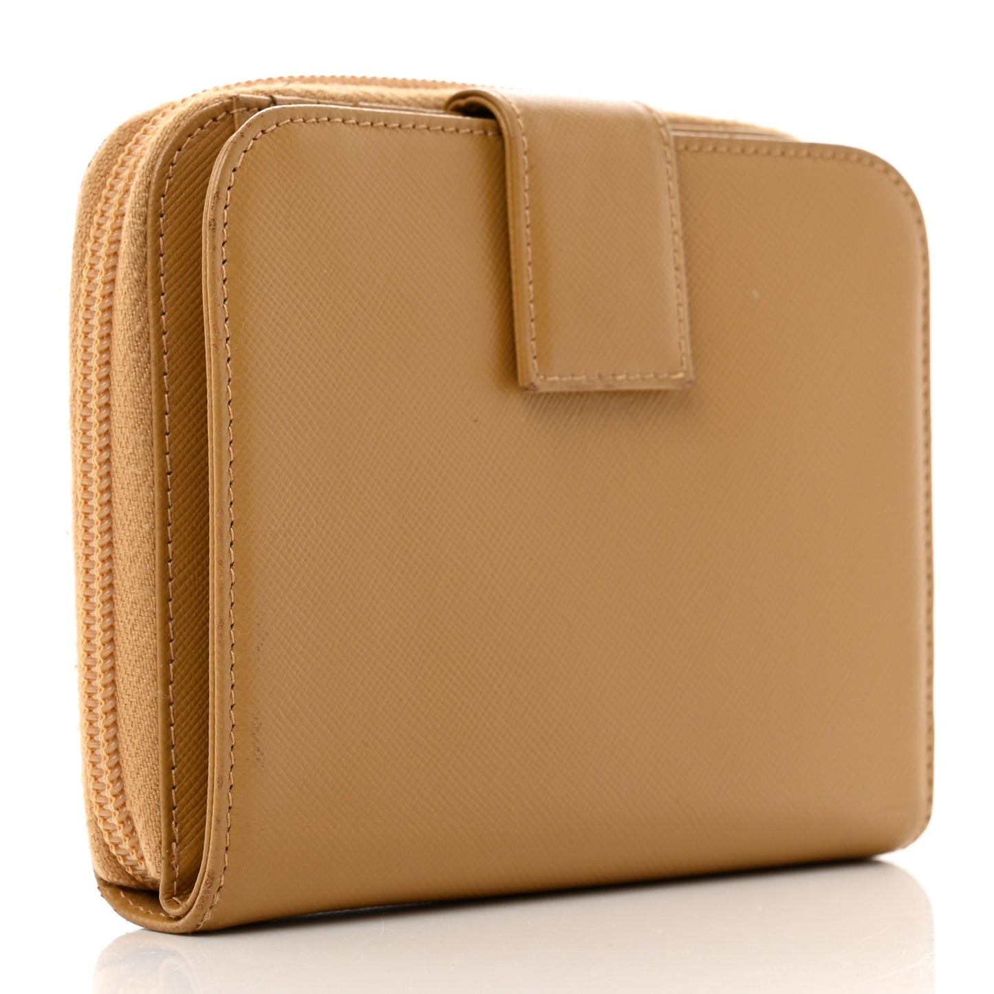 Saffiano Triangle Compact Zip Around Wallet Miele