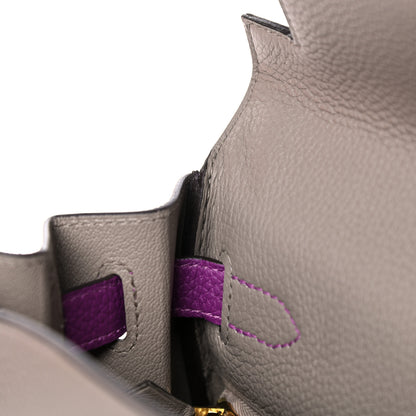 Hermes Togo Horseshoe Kelly Retourne 28 Gris Asphalte Anemone 10 of 15