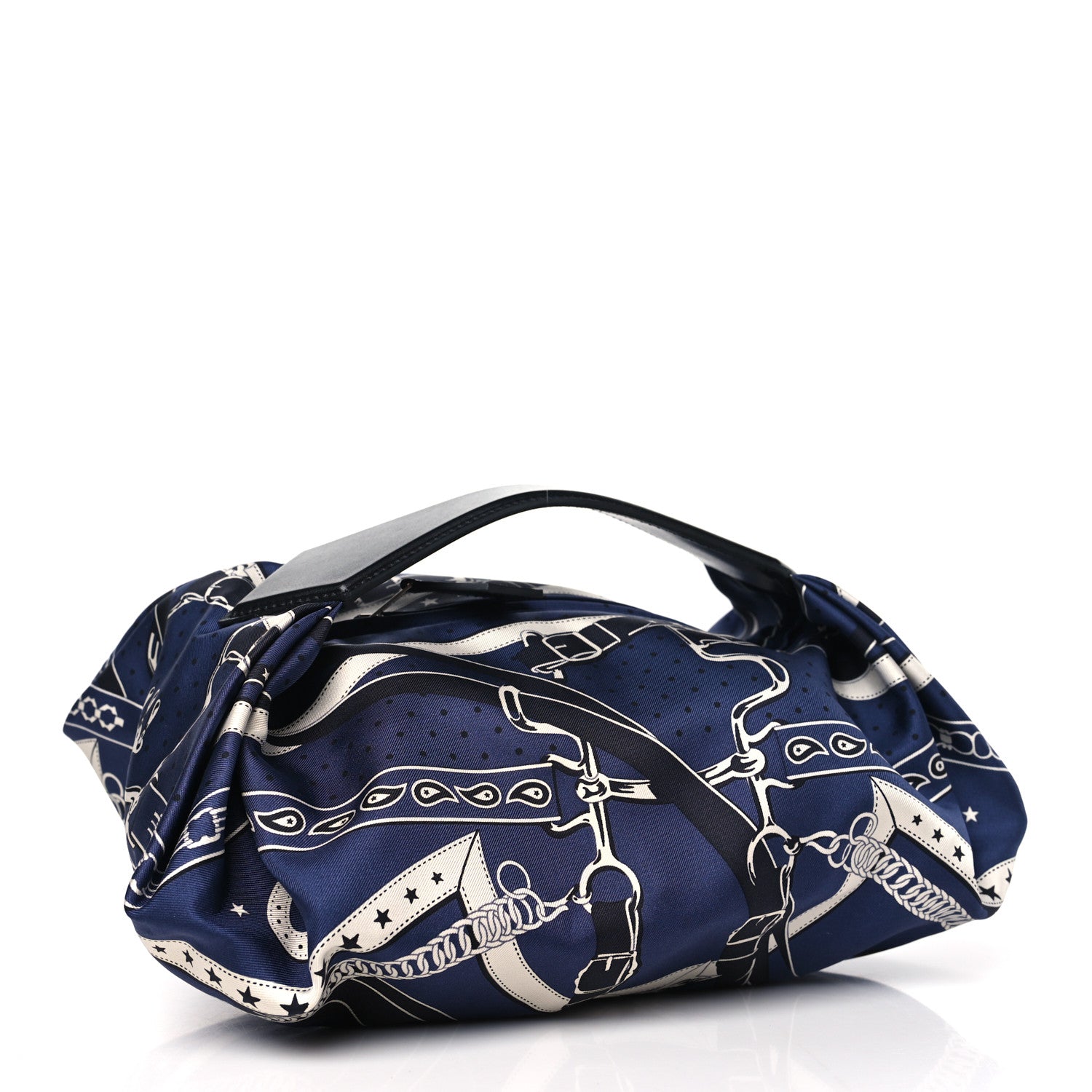 Hermes Silk Balusoie Bag Bleu Indigo Black 3 of 10