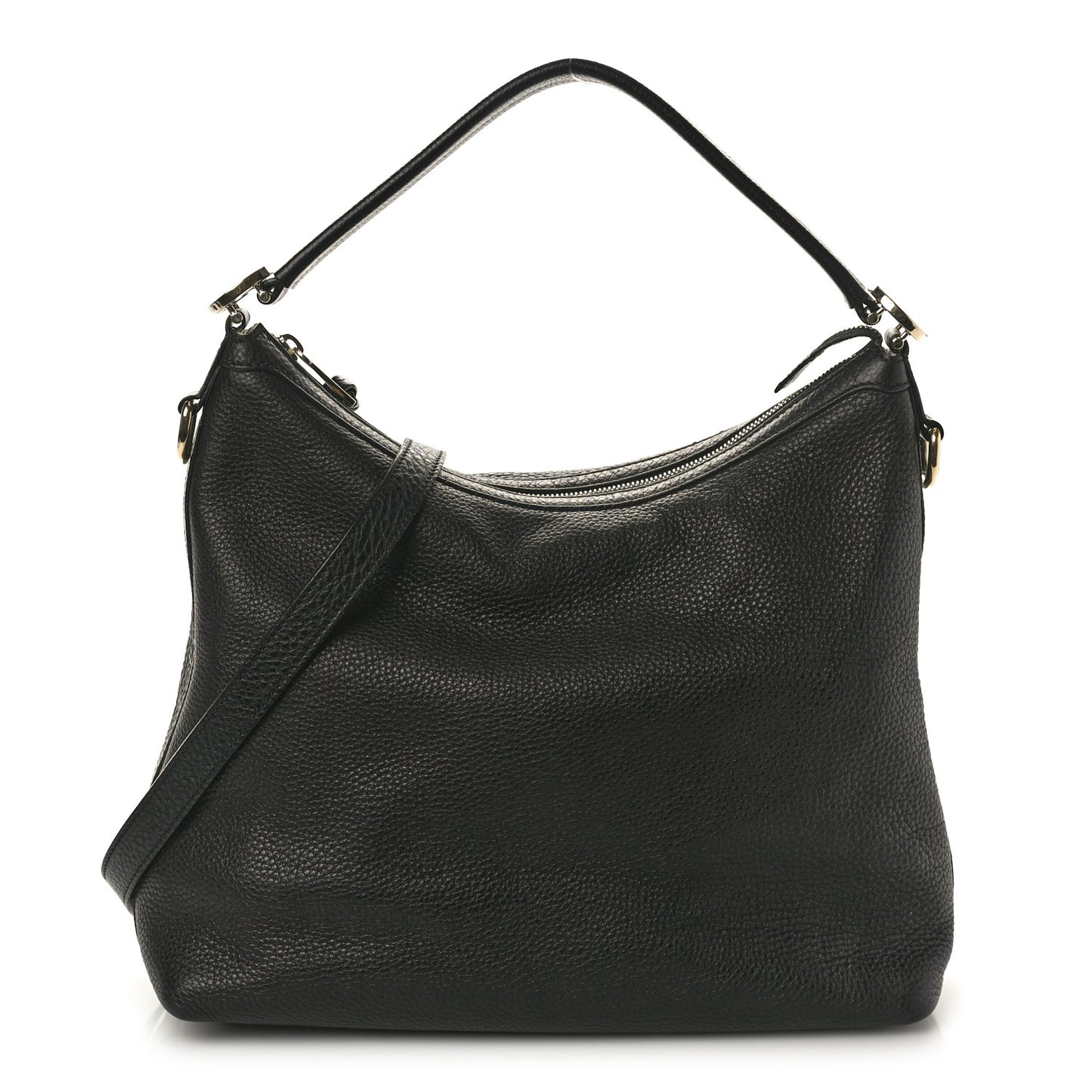 Pebbled Calfskin Small Miss GG Hobo Black